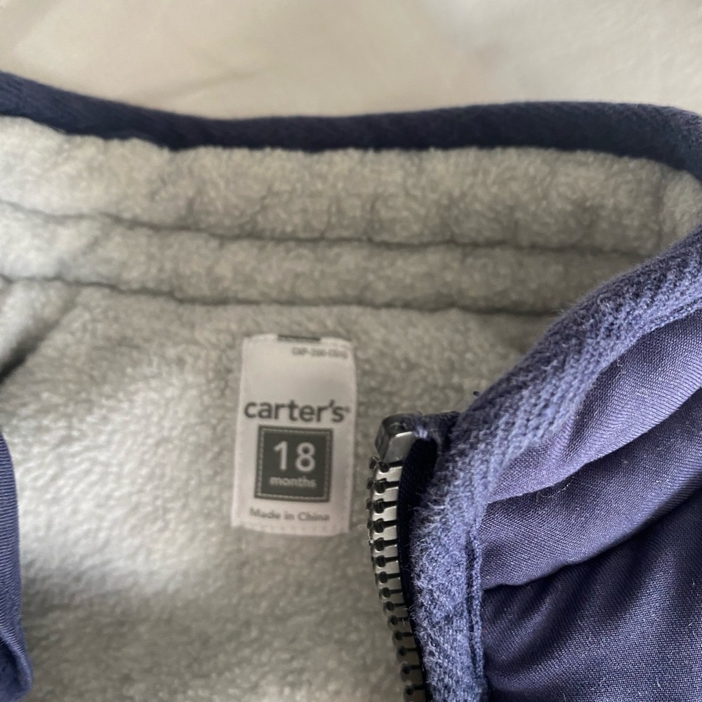 Carter's Dark Blue Fleece-Lined vest